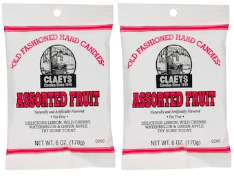 Claeys Old Fashioned Hard Candy Drops - Assorted - 6 oz. Bag - 2 Pack