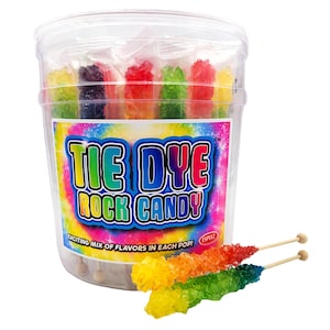 Rock Candy On A Stick - Tie Dye Mixed Flavors - 36 Ct.