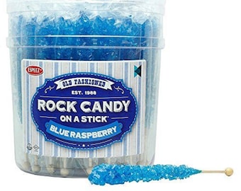 Rock Candy On A Stick - Blue Raspberry - 36 Ct. Tub