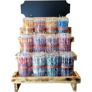 Old Fashioned Gilliam Stick Candy Burnt Wood Display - 960 Ct Gilliam Sticks Included