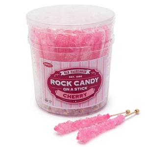 Rock Candy On A Stick Lollipop - Cherry 36 Ct. Tub