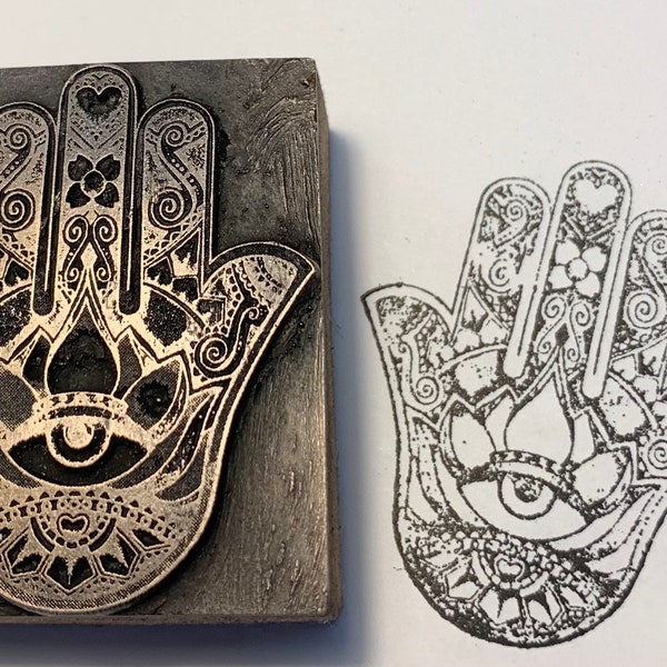 Grande main de Fatima / Hamsa Timbre en bronze coulé à froid