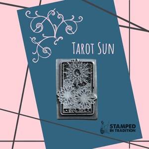 Tarot Sun and Moon Cold Cast Bronze Stamps on a wooden mount