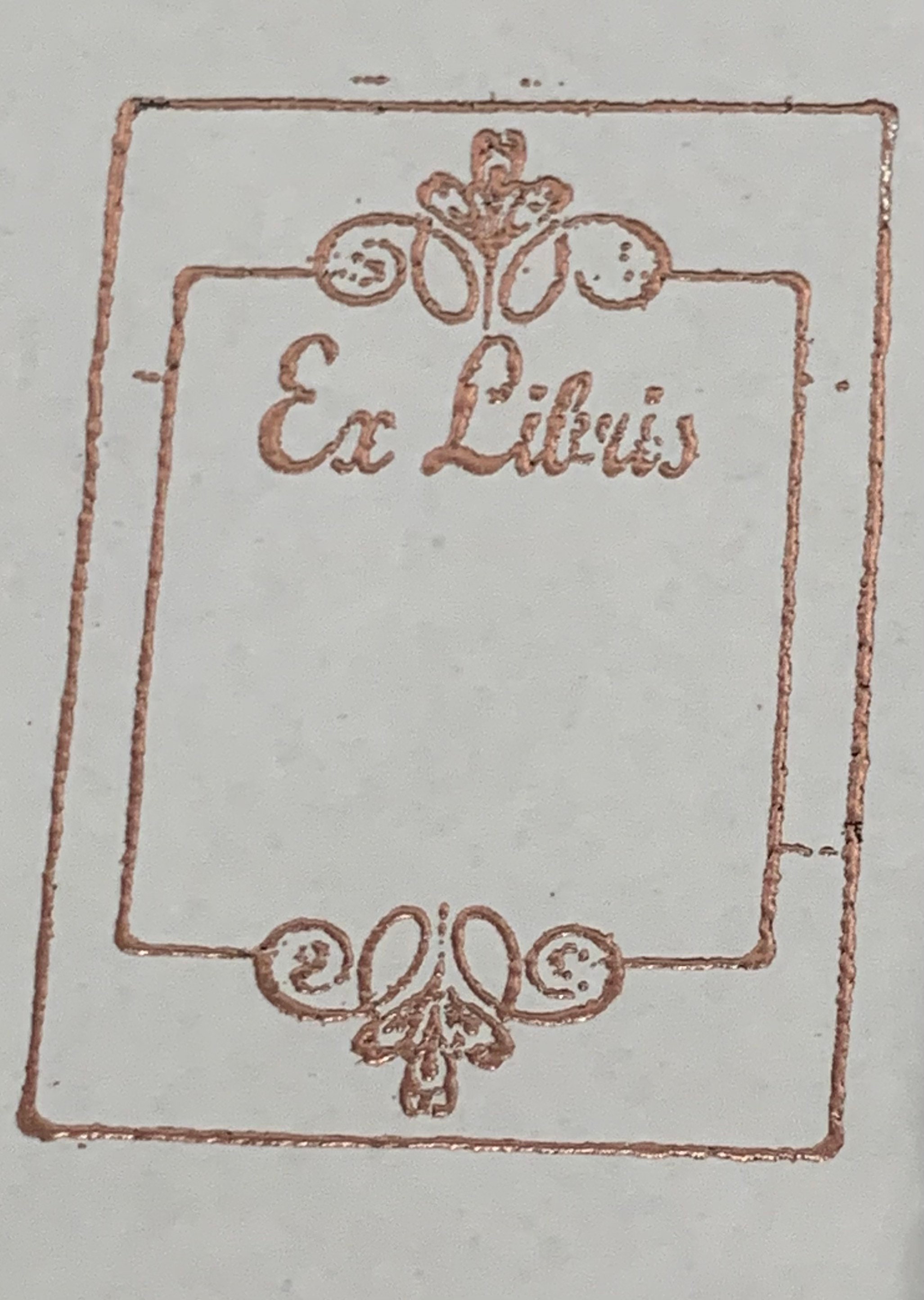 Handmade Ex Libris Bookplate Stamp With Symmetrical Design Etsy UK