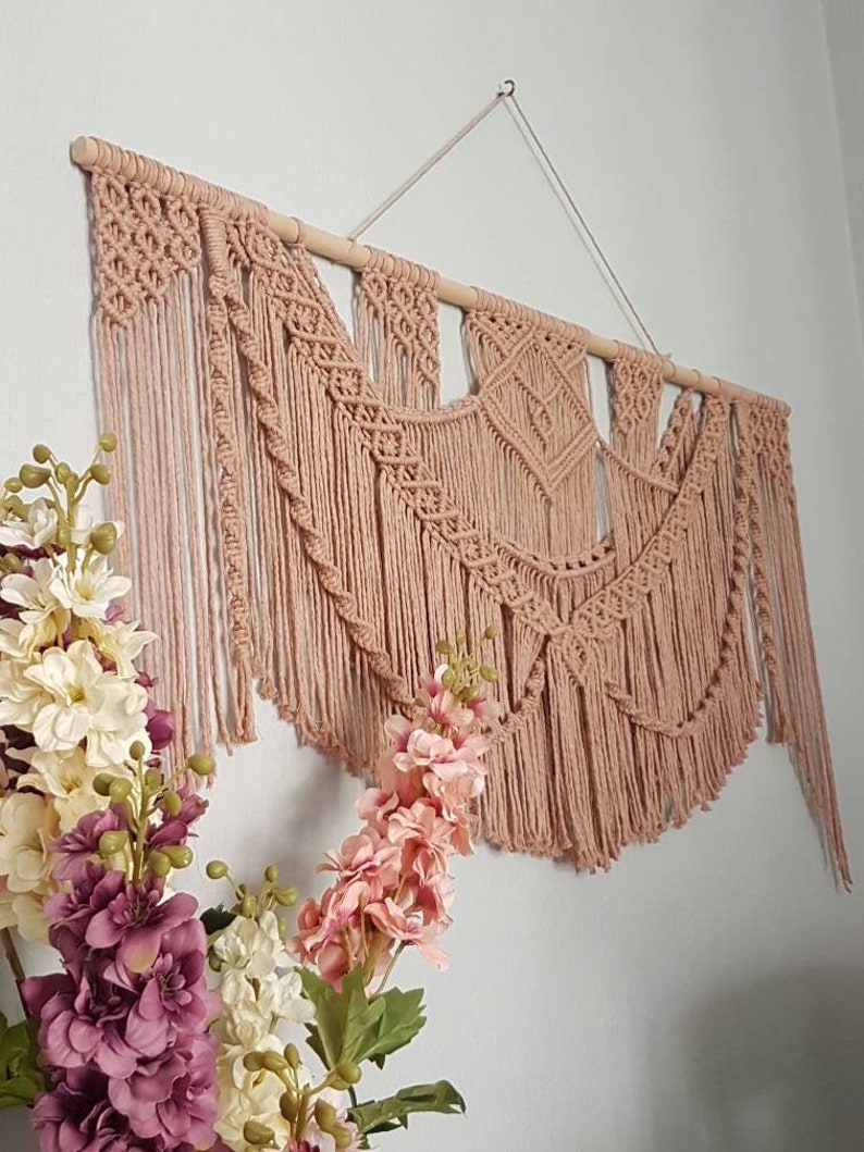 Ceylan großer Makramee-Wandbehang, Oversize-Makramee-Wandkunst, bunte Boho-Wanddekoration, individueller Makramee-Vorhang, Einweihungsgeschenk Bild 7