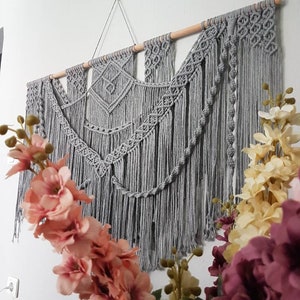 Ceylan großer Makramee-Wandbehang, Oversize-Makramee-Wandkunst, bunte Boho-Wanddekoration, individueller Makramee-Vorhang, Einweihungsgeschenk Bild 6