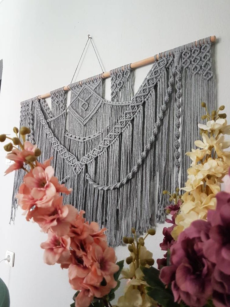 Ceylan großer Makramee-Wandbehang, Oversize-Makramee-Wandkunst, bunte Boho-Wanddekoration, individueller Makramee-Vorhang, Einweihungsgeschenk Bild 6