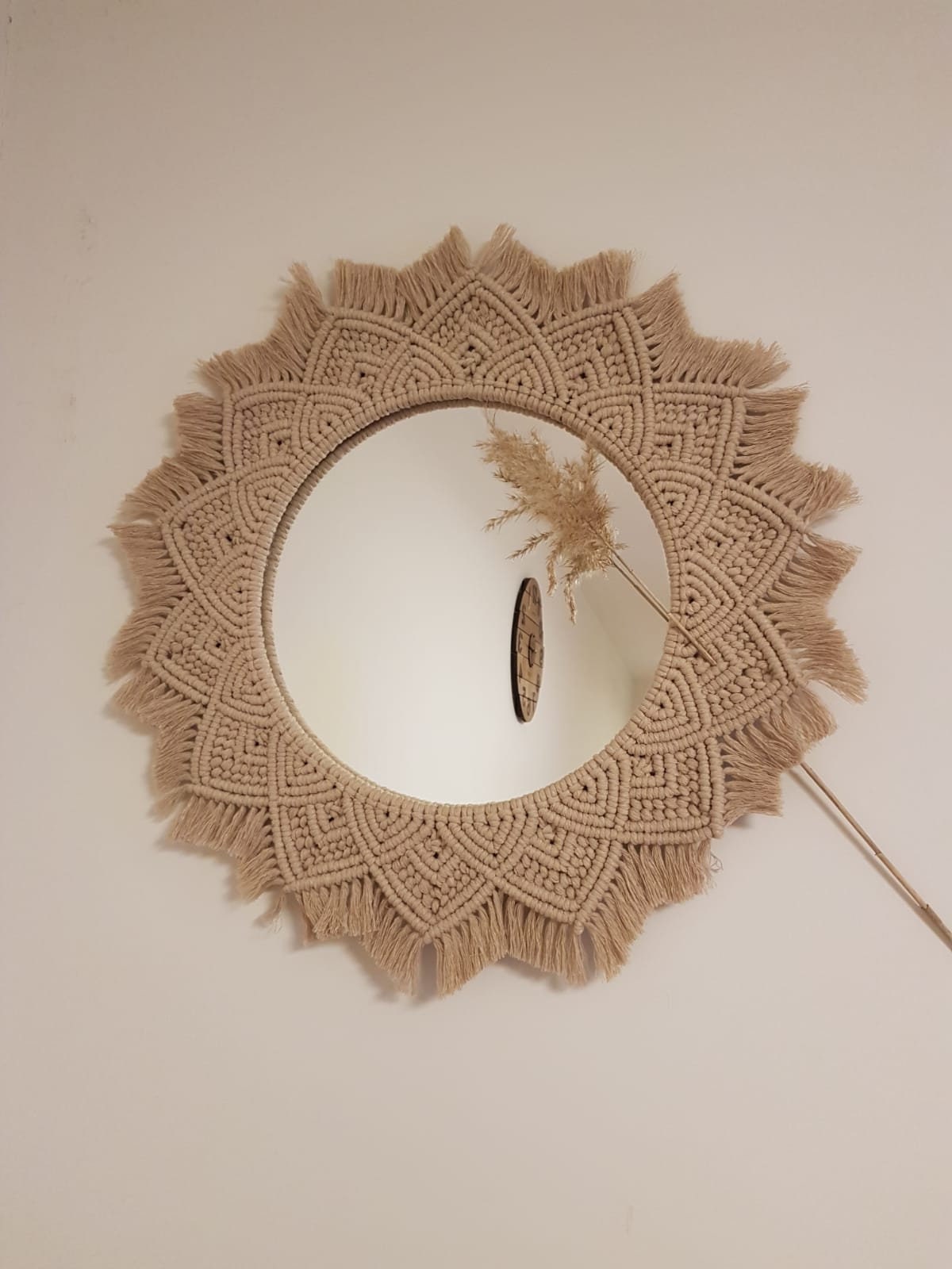 Large Round Bohemian Macrame Mirror Nursery Mirror Colorful Etsy UK