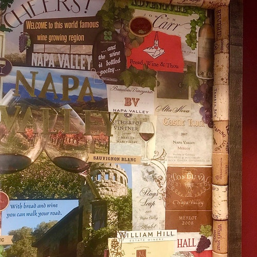 Large Napa Valley Wine Label Art for the Wine shops Aficionado