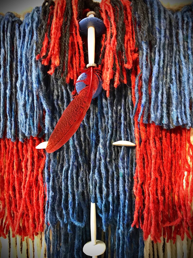 Native American Style Geometric Weaving With Feathers and Etsy