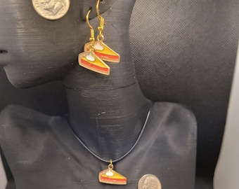 Conjunto de joyas de pastel de calabaza: pendientes y collar