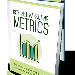 Könnte beinhalten: Ein grünes und weißes Buchcover mit dem Titel "INTERNET MARKETING METRICS" in grünem Text. Auf dem Cover ist ein grünes und weißes Balkendiagramm abgebildet. Der Text unter dem Diagramm lautet "Die 8 wichtigsten Kennzahlen, die Sie verfolgen sollten, um den Erfolg Ihrer Website zu gewährleisten."