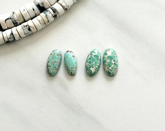 Small Sea Green Oval Namtso Lake Turquoise, Set of 4