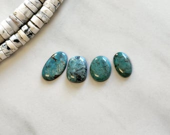 Small Deep Blue Oval Sonora Turquoise, Set of 4