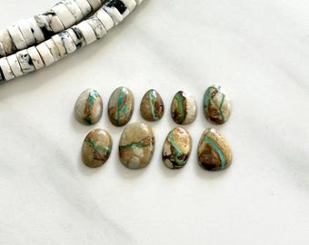 Small Mint Green Mixed Royston Turquoise, Set of 9