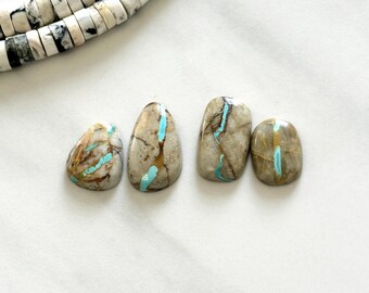 Small Sky Blue Mixed Royston Turquoise, Set of 4
