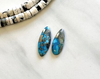 Large Sky Blue Mixed Ithaca Peak Turquoise, Set of 2
