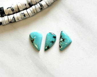 Small Sky Blue Freeform Kingman Turquoise, Set of 3