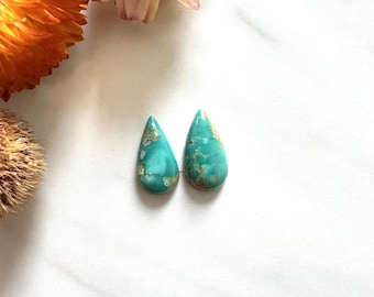 Small Sea Green Teardrop Fox Turquoise, Set of 2
