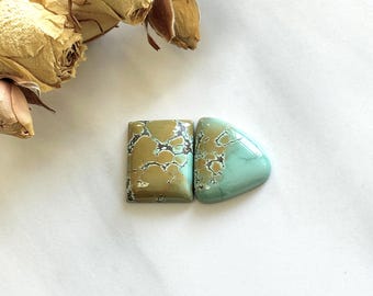 Medium Royal Orange Mixed Treasure Mountain Turquoise, Set om 2