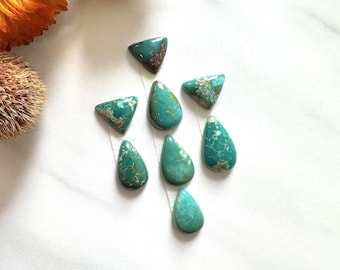 Small Deep Green Mixed Fox Turquoise, Set of 8