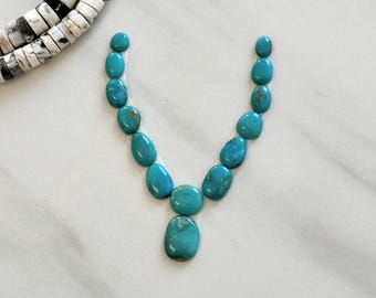 Small Ocean Blue Mixed Fox Turquoise, Set of 14