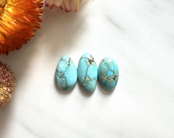 Small Sky Blue Mixed Sand Hill Turquoise, Set of 3