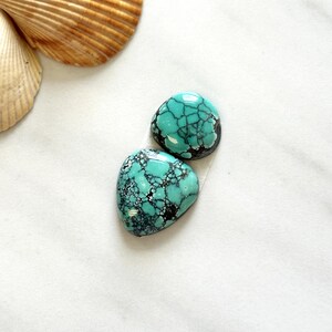 Large Sky Blue Freeform Yungai Turquoise, Set of 2