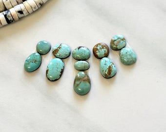 Small Faint Blue Mixed Number 8 Turquoise, Set of 11