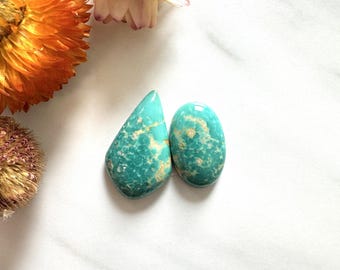 Large Mint Green Mixed Fox Turquoise, Set of 2