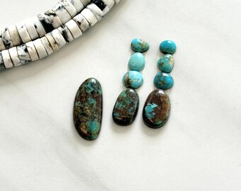 Small Mixed Mixed Number 8 Turquoise, Set of 9