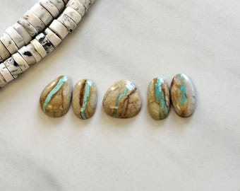 Small Sky Blue Freeform Royston Turquoise, Set of 5