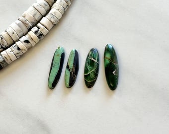 Large Deep Green Surfboard Crescent Lake Variscite, Set of 4