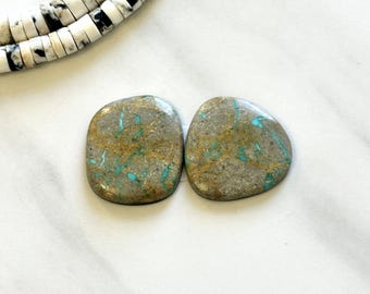 Large Sky Blue Freeform Royston Turquoise, Set of 2