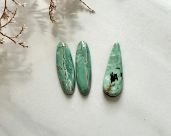 Variscita mixta de color verde menta en forma de media luna, juego de 3