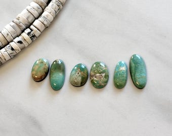 Small Sea Green Oval Royston Turquoise, Set of 6