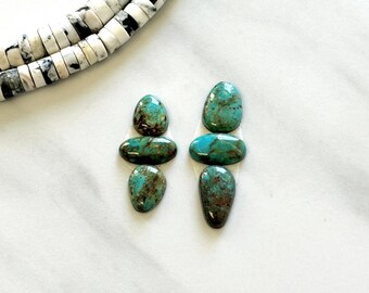 Small Sea Green Mixed Number 8 Turquoise, Set of 6