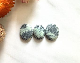 Small Faint Green Freeform Crescent Lake Variscite, Set of 3