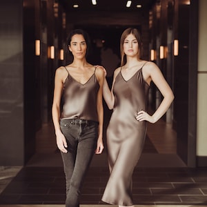 100% Silk Charmeuse Slip Dress / Luxurious Bias Cut Dress