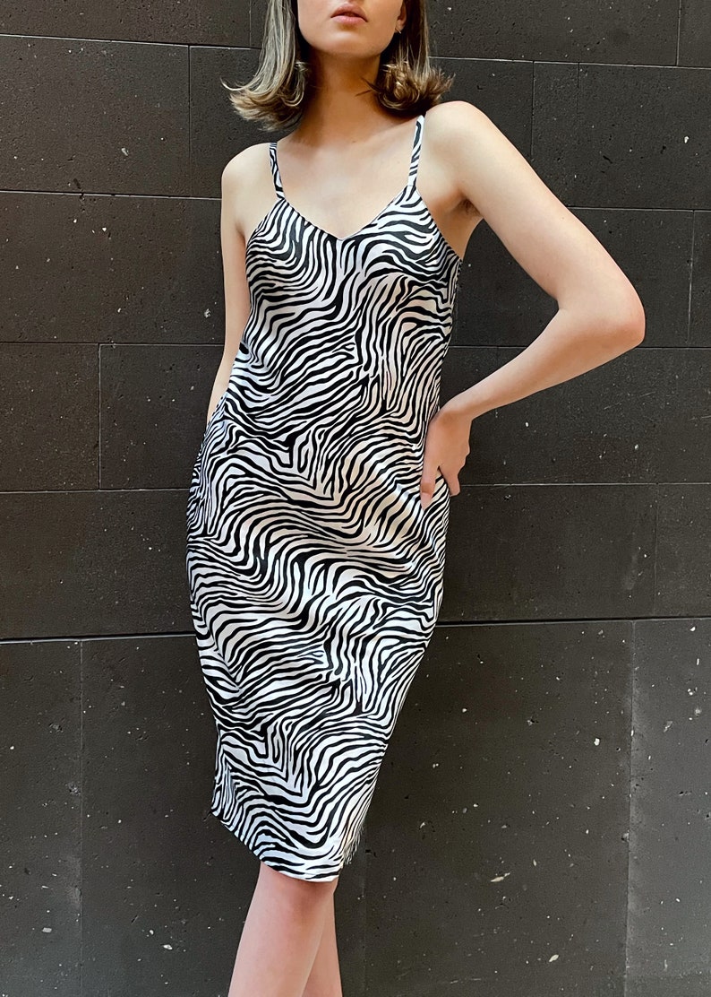 Cheetah Print Leopard Print Zebra Print Satin Slip Dress - Etsy