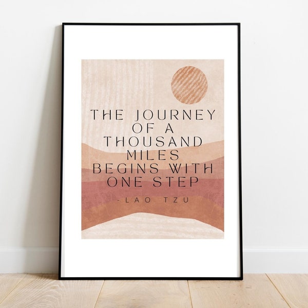 The journey of 1,000 miles, Mental Health, Art, Social Work, Guidance Counselor School Psychologist, Inspirational saying Motivational Quote