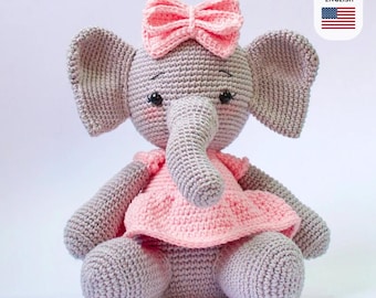 Crochet Pattern Elephant (English)/ Crochet Elephant PATTERN Amigurumi Elephant pattern pdf tutorial