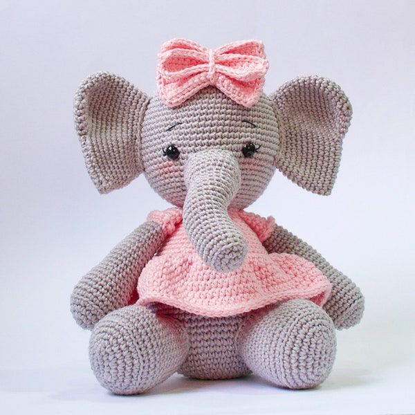 Crochet Pattern Elephant (English)/ Crochet Elephant PATTERN Amigurumi Elephant pattern pdf tutorial