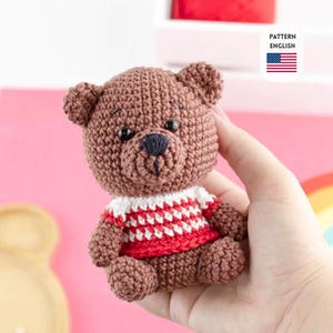 Crochet Pattern Mini Bear (English)/ pdf tutorial