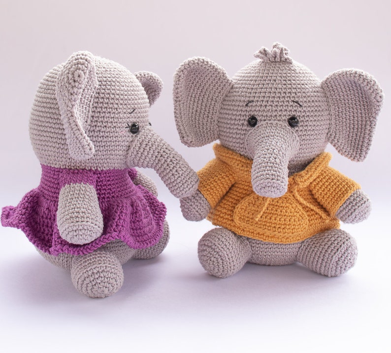 Elephant with Sweater English/ Crochet Elephant PATTERN Amigurumi Elephant pattern pdf tutorial image 7