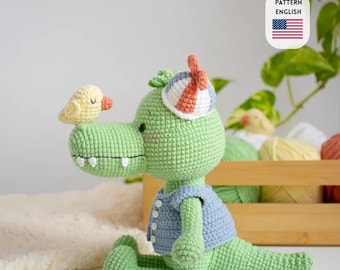 Jack, the alligator (English)/Crochet alligator PATTERN/Pdf tutorial