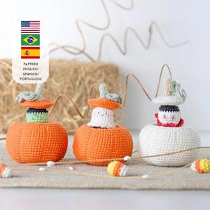 Crochet Pattern Pumpkin Present (English/Portuguese/Spanish)/ Pumpkin Present pattern pdf tutorial