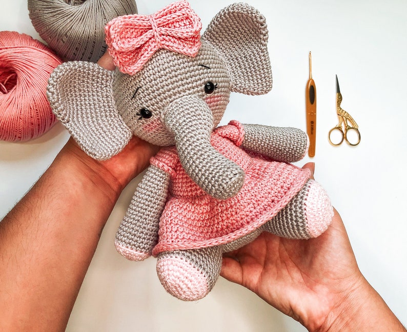 Crochet Pattern Elephant English/ Crochet Elephant PATTERN Amigurumi Elephant pattern pdf tutorial image 4