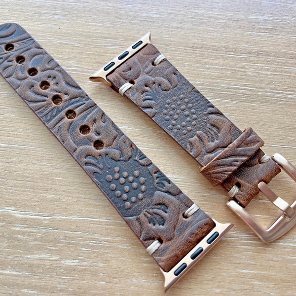 Leather Apple Watch Bands For Series 9 8 7 6 5 4 3 2 1 SE in 38MM 40MM 41MM 42MM 44MM 45MM 49 ULTRA