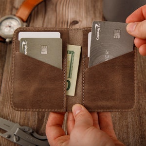 Minimalist Wallet Personalized Card Holder Ultra Slim Wallet Men's Wallet Women's Wallet, Green Gray